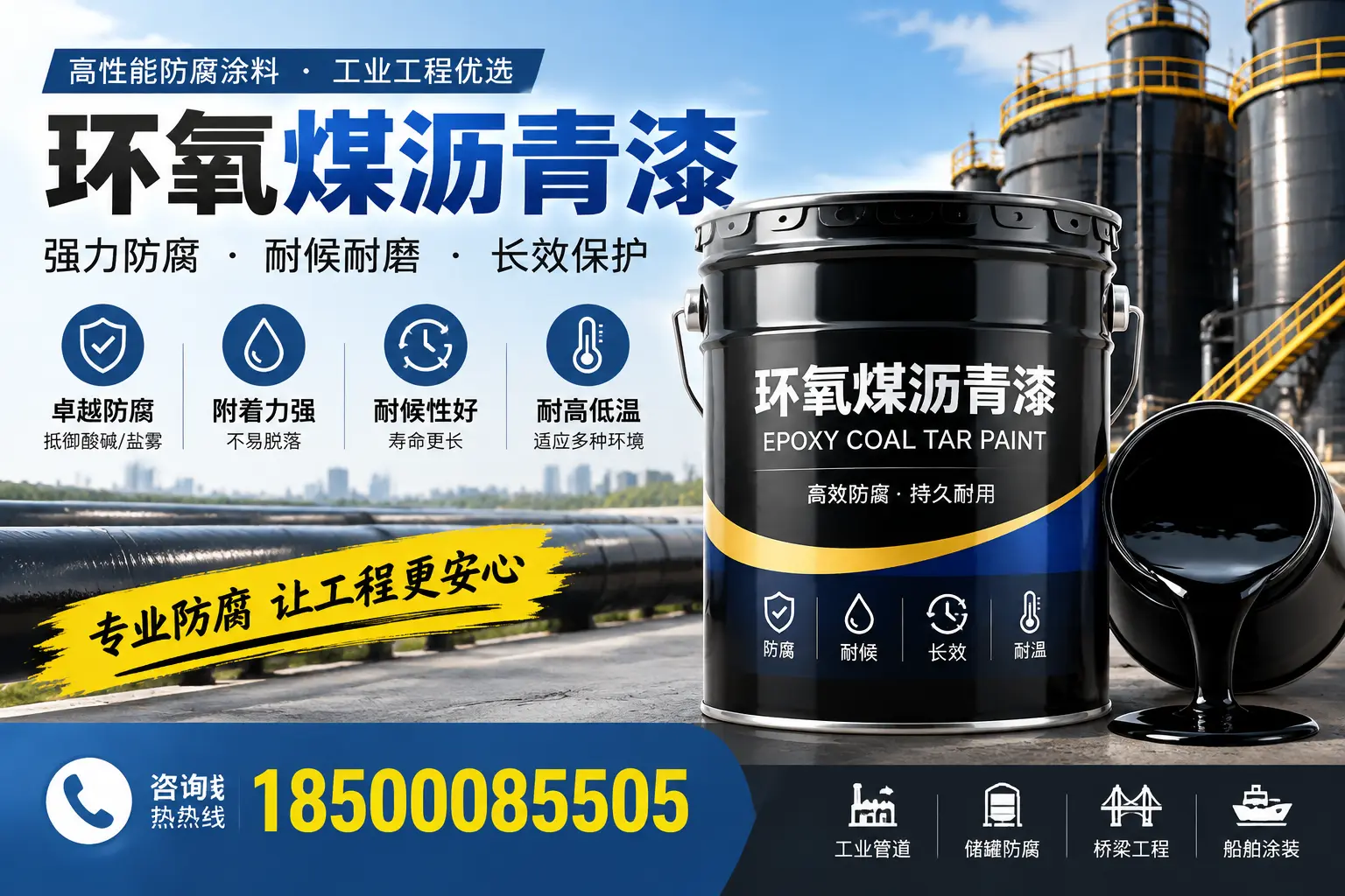 环氧煤沥青漆的施工方法与注意事项，确保在安达顺利完成